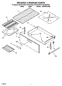DRAWER & BROILER PARTS, OPTIONAL PARTS (NOT INCLUDED) Diagram and Parts List for KERA205PBL4  KitchenAid Range