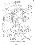 TUB , LITERATURE AND OPTIONAL Diagram and Parts List for DU5500XL0  Whirlpool Dishwasher