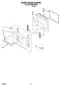 OVEN DOOR PARTS Diagram and Parts List for IBS324PSW00  Whirlpool Wall Oven