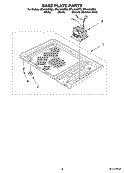 BASE PLATE PARTS Diagram and Parts List for MT4155SPQ3  Whirlpool Microwave