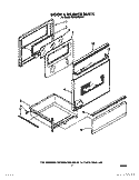 DOOR AND DRAWER Diagram and Parts List for RF316PXXB1  Whirlpool Range