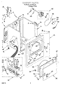CABINET Diagram and Parts List for LGR7645JQ0  Whirlpool Dryer