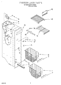 FREEZER LINER Diagram and Parts List for 3XART725F02  Whirlpool Refrigerator