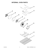 INTERNAL OVEN PARTS Diagram and Parts List for GGE390LXB04  Whirlpool Range