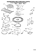 MAGNETRON AND TURNTABLE PARTS Diagram and Parts List for GH9177XLB0  Whirlpool Microwave