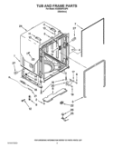 TUB AND FRAME PARTS Diagram and Parts List for KUDE40FXSP5  KitchenAid Dishwasher