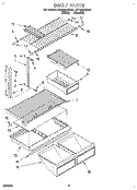 SHELF Diagram and Parts List for RT18DKXBL01  Roper Refrigerator