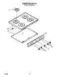 COOKTOP Diagram and Parts List for FGP335VL0  Roper Range
