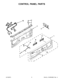 CONTROL PANEL PARTS Diagram and Parts List for WFW97HEXL3  Whirlpool Washer
