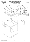 TOP AND CABINET, LITERATURE Diagram and Parts List for GSQ9612KT1  Whirlpool Washer
