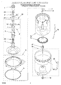 AGITATOR, BASKET AND TUB Diagram and Parts List for GSQ9300EQ0  Whirlpool Washer