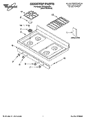COOKTOP PARTS Diagram and Parts List for GS445LEMS4  Whirlpool Range