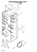 REFRIGERATOR LINER PARTS Diagram and Parts List for IS25CFXTQ01  Inglis Refrigerator