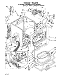 CABINET Diagram and Parts List for LGC6848AQ1  Whirlpool Dryer