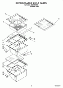 REFRIGERATOR SHELF PARTS Diagram and Parts List for ED2GVEXVD01  Whirlpool Refrigerator