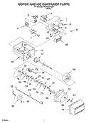MOTOR AND ICE CONTAINER Diagram and Parts List for TS22AFXKQ03  Estate Refrigerator