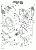BULKHEAD PARTS Diagram and Parts List for WED9500TC2  Whirlpool Dryer