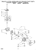 BRAKE, CLUTCH, GEARCASE, MOTOR & PUMP Diagram and Parts List for LLT8233AN0  Whirlpool Washer