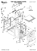 TOP AND CABINET PARTS Diagram and Parts List for WFW8300SW1  Whirlpool Washer