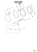 DOOR PARTS Diagram and Parts List for LHW0050PQ2  Whirlpool Washer