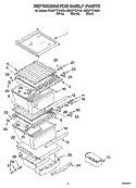 REFRIGERATOR SHELF PARTS Diagram and Parts List for GD25FFCHT00  Whirlpool Refrigerator
