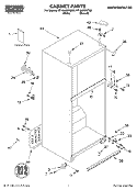 CABINET, LITERATURE Diagram and Parts List for RT18AKXKQ00  Roper Refrigerator