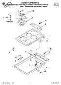 COOKTOP PARTS Diagram and Parts List for RCS3614RQ00  Whirlpool Cooktop