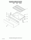 DRAWER & BROILER PARTS Diagram and Parts List for WFE115LXB0  Whirlpool Range