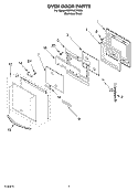 OVEN DOOR Diagram and Parts List for KDRP467KSS0  KitchenAid Range