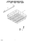 UPPER RACK AND TRACK PARTS Diagram and Parts List for DU1100XTPB3  Whirlpool Dishwasher