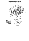 LOWER DISHRACK PARTS, OPTIONAL PARTS (NOT INCLUDED) Diagram and Parts List for TUD6900PB2  Estate Dishwasher