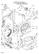 CABINET Diagram and Parts List for GGQ8858HQ0  Whirlpool Dryer