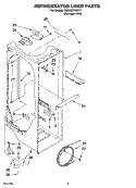 REFRIGERATOR LINER PARTS Diagram and Parts List for KSRD22FKST17  KitchenAid Refrigerator