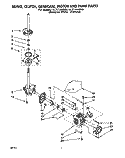 BRAKE, CLUTCH, GEARCASE, MOTOR & PUMP Diagram and Parts List for LLT7144BN0  Whirlpool Washer