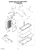LOWER UNIT AND TUBE PARTS Diagram and Parts List for KSSO48FTX02  KitchenAid Refrigerator