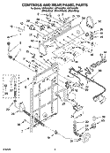 CONTROLS AND REAR PANEL PARTS Diagram and Parts List for GST9679PW1  Whirlpool Washer