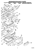 REFRIGERATOR SHELF PARTS Diagram and Parts List for KSRP25FNBL01  KitchenAid Refrigerator