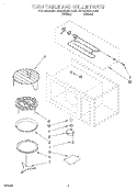 TURNTABLE AND GRILLE Diagram and Parts List for MG3090XAB0  Whirlpool Microwave