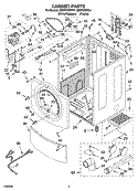 CABINET PARTS Diagram and Parts List for GEW9260PL1  Whirlpool Dryer