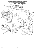 INTERIOR AND AIR FLOW PARTS Diagram and Parts List for GH6208XRS0  Whirlpool Microwave