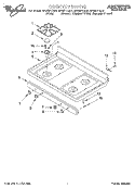 COOKTOP Diagram and Parts List for SF325PEGZ0  Whirlpool Range