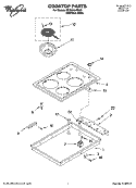 COOKTOP PARTS Diagram and Parts List for RCS3004RS00  Whirlpool Cooktop