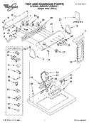 TOP AND CONSOLE, LITERATURE Diagram and Parts List for LGQ9557KQ1  Whirlpool Dryer