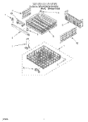 DISHRACK Diagram and Parts List for RUD5750DB2  Roper Dishwasher
