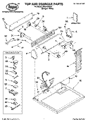 TOP AND CONSOLE PARTS Diagram and Parts List for RGD4400SQ0  Roper Dryer