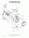 TUB AND BASKET PARTS Diagram and Parts List for WFW97HEXL0  Whirlpool Washer