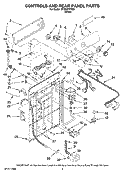 CONTROLS AND REAR PANEL PARTS Diagram and Parts List for MTW5570TQ0  Whirlpool Washer