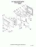 18`` OVEN DOOR PARTS Diagram and Parts List for KDRU783VSS02  KitchenAid Range