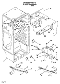LINER PARTS Diagram and Parts List for ET8AHKXRQ00  Whirlpool Refrigerator