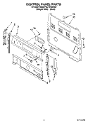 CONTROL PANEL PARTS Diagram and Parts List for FES355TB0  Roper Range